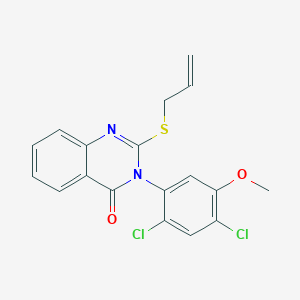 molecular formula C18H14Cl2N2O2S B2984455 2-(allylsulfanyl)-3-(2,4-dichloro-5-methoxyphenyl)-4(3H)-quinazolinone CAS No. 339015-52-0