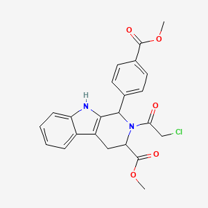 molecular formula C23H21ClN2O5 B2984488 Methyl 2-(2-chloroacetyl)-1-(4-(methoxycarbonyl)phenyl)-2,3,4,9-tetrahydro-1H-pyrido[3,4-b]indole-3-carboxylate CAS No. 1096688-93-5