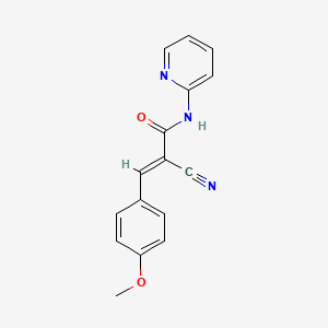 molecular formula C16H13N3O2 B2984497 (2E)-2-cyano-3-(4-methoxyphenyl)-N-(pyridin-2-yl)prop-2-enamide CAS No. 367278-79-3