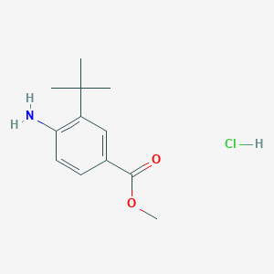molecular formula C12H18ClNO2 B2984509 Methyl 4-amino-3-(tert-butyl)benzoate hydrochloride CAS No. 2044702-89-6