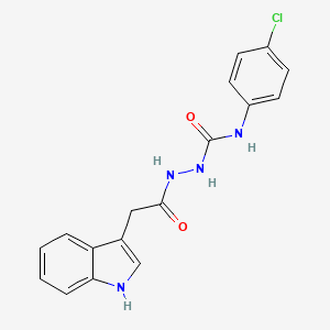 molecular formula C17H15ClN4O2 B2984545 N-{[(4-chlorophenyl)carbamoyl]amino}-2-(1H-indol-3-yl)acetamide CAS No. 1024477-95-9