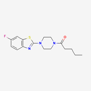 molecular formula C16H20FN3OS B2984563 1-[4-(6-Fluoro-1,3-benzothiazol-2-yl)piperazin-1-yl]pentan-1-one CAS No. 897473-18-6
