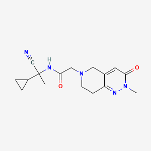 molecular formula C16H21N5O2 B2984565 N-(1-cyano-1-cyclopropylethyl)-2-{2-methyl-3-oxo-2H,3H,5H,6H,7H,8H-pyrido[4,3-c]pyridazin-6-yl}acetamide CAS No. 1376285-14-1