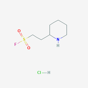 molecular formula C7H15ClFNO2S B2984567 2-(Piperidin-2-yl)ethane-1-sulfonyl fluoride hydrochloride CAS No. 2174002-27-6