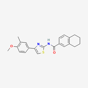 molecular formula C22H22N2O2S B2984571 N-[4-(4-methoxy-3-methylphenyl)-1,3-thiazol-2-yl]-5,6,7,8-tetrahydronaphthalene-2-carboxamide CAS No. 681168-30-9