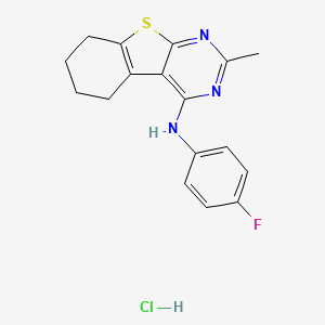 N-(4-fluorophenyl)-2-methyl-5,6,7,8-tetrahydrobenzo[4,5]thieno[2,3-d]pyrimidin-4-amine hydrochloride