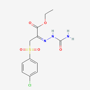 ethyl (2E)-2-(carbamoylhydrazinylidene)-3-(4-chlorophenyl)sulfonylpropanoate
