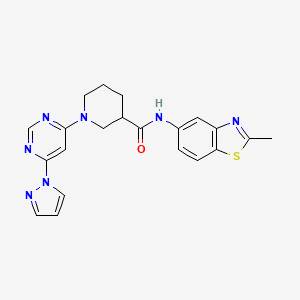 1-(6-(1H-pyrazol-1-yl)pyrimidin-4-yl)-N-(2-methylbenzo[d]thiazol-5-yl)piperidine-3-carboxamide