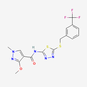 3-methoxy-1-methyl-N-(5-((3-(trifluoromethyl)benzyl)thio)-1,3,4-thiadiazol-2-yl)-1H-pyrazole-4-carboxamide