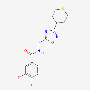 3,4-difluoro-N-((3-(tetrahydro-2H-thiopyran-4-yl)-1,2,4-oxadiazol-5-yl)methyl)benzamide