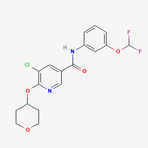 5-chloro-N-(3-(difluoromethoxy)phenyl)-6-((tetrahydro-2H-pyran-4-yl)oxy)nicotinamide