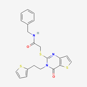 N-benzyl-2-({4-oxo-3-[2-(thiophen-2-yl)ethyl]-3,4-dihydrothieno[3,2-d]pyrimidin-2-yl}sulfanyl)acetamide
