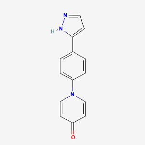 1-[4-(1H-pyrazol-5-yl)phenyl]-4(1H)-pyridinone