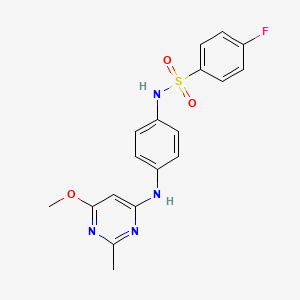 4-fluoro-N-(4-((6-methoxy-2-methylpyrimidin-4-yl)amino)phenyl)benzenesulfonamide