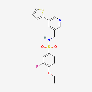 4-ethoxy-3-fluoro-N-((5-(thiophen-2-yl)pyridin-3-yl)methyl)benzenesulfonamide