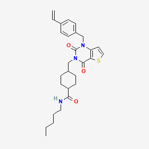 4-((2,4-dioxo-1-(4-vinylbenzyl)-1,2-dihydrothieno[3,2-d]pyrimidin-3(4H)-yl)methyl)-N-pentylcyclohexanecarboxamide
