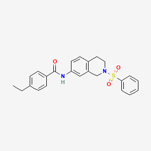 4-ethyl-N-(2-(phenylsulfonyl)-1,2,3,4-tetrahydroisoquinolin-7-yl)benzamide