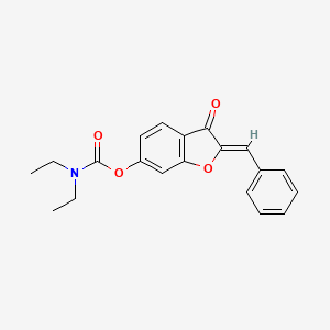 (2Z)-2-benzylidene-3-oxo-2,3-dihydro-1-benzofuran-6-yl diethylcarbamate