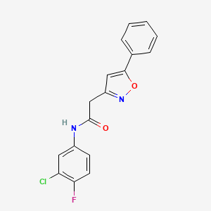 N-(3-chloro-4-fluorophenyl)-2-(5-phenylisoxazol-3-yl)acetamide