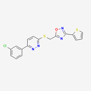 3-(3-Chlorophenyl)-6-({[3-(2-thienyl)-1,2,4-oxadiazol-5-yl]methyl}thio)pyridazine