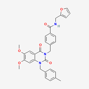 4-((6,7-dimethoxy-1-(4-methylbenzyl)-2,4-dioxo-1,2-dihydroquinazolin-3(4H)-yl)methyl)-N-(furan-2-ylmethyl)benzamide