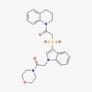 1-(3,4-dihydroquinolin-1(2H)-yl)-2-((1-(2-morpholino-2-oxoethyl)-1H-indol-3-yl)sulfonyl)ethanone