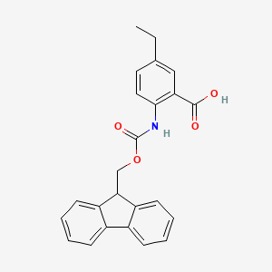 molecular formula C24H21NO4 B2984657 5-ethyl-2-{[(9H-fluoren-9-ylmethoxy)carbonyl]amino}benzoic acid CAS No. 1876626-87-7
