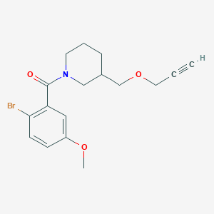 molecular formula C17H20BrNO3 B2984670 (2-Bromo-5-methoxyphenyl)(3-((prop-2-yn-1-yloxy)methyl)piperidin-1-yl)methanone CAS No. 1251558-68-5
