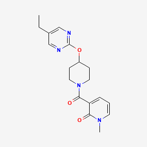 molecular formula C18H22N4O3 B2984678 3-[4-(5-Ethylpyrimidin-2-yl)oxypiperidine-1-carbonyl]-1-methylpyridin-2-one CAS No. 2380060-54-6