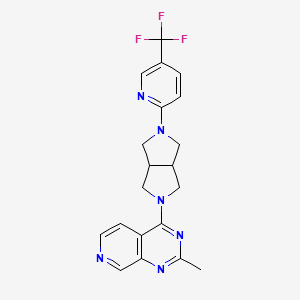 molecular formula C20H19F3N6 B2984681 2-Methyl-4-[2-[5-(trifluoromethyl)pyridin-2-yl]-1,3,3a,4,6,6a-hexahydropyrrolo[3,4-c]pyrrol-5-yl]pyrido[3,4-d]pyrimidine CAS No. 2380078-54-4