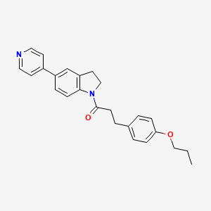 3-(4-Propoxyphenyl)-1-(5-(pyridin-4-yl)indolin-1-yl)propan-1-one