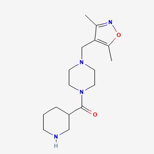 molecular formula C16H26N4O2 B2984685 1-[(3,5-Dimethylisoxazol-4-yl)methyl]-4-(piperidin-3-ylcarbonyl)piperazine CAS No. 1775343-10-6