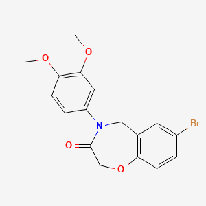 molecular formula C17H16BrNO4 B2984686 7-bromo-4-(3,4-dimethoxyphenyl)-4,5-dihydro-1,4-benzoxazepin-3(2H)-one CAS No. 1359617-36-9
