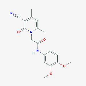 molecular formula C18H19N3O4 B2984689 2-(3-cyano-4,6-dimethyl-2-oxopyridin-1(2H)-yl)-N-(3,4-dimethoxyphenyl)acetamide CAS No. 932338-13-1