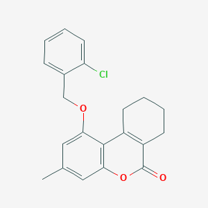 molecular formula C21H19ClO3 B2984698 1-((2-chlorobenzyl)oxy)-3-methyl-7,8,9,10-tetrahydro-6H-benzo[c]chromen-6-one CAS No. 307550-80-7