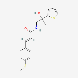 molecular formula C17H19NO2S2 B2984704 (E)-N-(2-hydroxy-2-(thiophen-2-yl)propyl)-3-(4-(methylthio)phenyl)acrylamide CAS No. 1799254-57-1