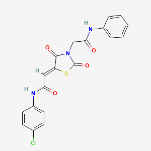 (Z)-N-(4-chlorophenyl)-2-(2,4-dioxo-3-(2-oxo-2-(phenylamino)ethyl)thiazolidin-5-ylidene)acetamide