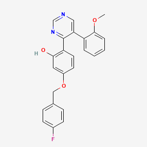 5-[(4-Fluorophenyl)methoxy]-2-[5-(2-methoxyphenyl)pyrimidin-4-yl]phenol