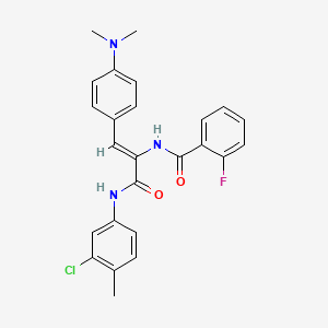 B2984715 (Z)-N-(3-((3-chloro-4-methylphenyl)amino)-1-(4-(dimethylamino)phenyl)-3-oxoprop-1-en-2-yl)-2-fluorobenzamide CAS No. 330159-50-7