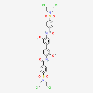 4-[bis(2-chloroethyl)sulfamoyl]-N-[4-[4-[[4-[bis(2-chloroethyl)sulfamoyl]benzoyl]amino]-3-methoxyphenyl]-2-methoxyphenyl]benzamide