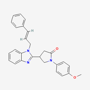 (E)-4-(1-cinnamyl-1H-benzo[d]imidazol-2-yl)-1-(4-methoxyphenyl)pyrrolidin-2-one