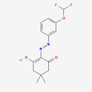 molecular formula C15H16F2N2O3 B2984739 2-(2-(3-(Difluoromethoxy)phenyl)hydrazono)-5,5-dimethylcyclohexane-1,3-dione CAS No. 300698-03-7
