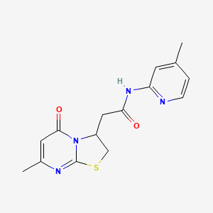 molecular formula C15H16N4O2S B2984748 2-(7-methyl-5-oxo-3,5-dihydro-2H-thiazolo[3,2-a]pyrimidin-3-yl)-N-(4-methylpyridin-2-yl)acetamide CAS No. 953227-43-5