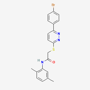 molecular formula C20H18BrN3OS B2984749 2-((6-(4-bromophenyl)pyridazin-3-yl)thio)-N-(2,5-dimethylphenyl)acetamide CAS No. 872694-84-3