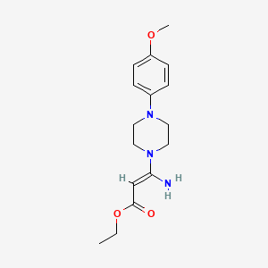 molecular formula C16H23N3O3 B2984751 Ethyl 3-amino-3-[4-(4-methoxyphenyl)piperazino]acrylate CAS No. 338396-53-5