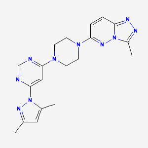 molecular formula C19H22N10 B2984752 4-(3,5-dimethyl-1H-pyrazol-1-yl)-6-(4-{3-methyl-[1,2,4]triazolo[4,3-b]pyridazin-6-yl}piperazin-1-yl)pyrimidine CAS No. 2415468-84-5