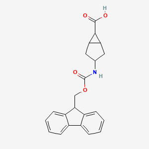 molecular formula C22H21NO4 B2984754 3-(9H-Fluoren-9-ylmethoxycarbonylamino)bicyclo[3.1.0]hexane-6-carboxylic acid CAS No. 2408975-19-7