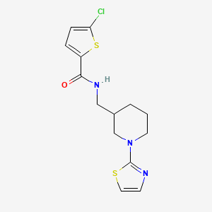 molecular formula C14H16ClN3OS2 B2984759 5-氯-N-((1-(噻唑-2-基)哌啶-3-基)甲基)噻吩-2-甲酰胺 CAS No. 1706216-87-6