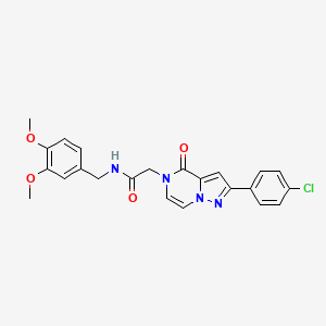 molecular formula C23H21ClN4O4 B2984761 2-[2-(4-chlorophenyl)-4-oxopyrazolo[1,5-a]pyrazin-5(4H)-yl]-N-(3,4-dimethoxybenzyl)acetamide CAS No. 941939-19-1