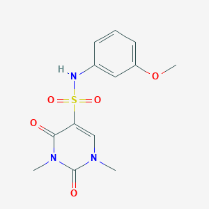 molecular formula C13H15N3O5S B2984763 N-(3-methoxyphenyl)-1,3-dimethyl-2,4-dioxopyrimidine-5-sulfonamide CAS No. 874806-55-0
